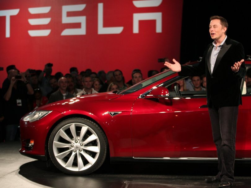 Elon Musk en la presentación del Tesla Model S.