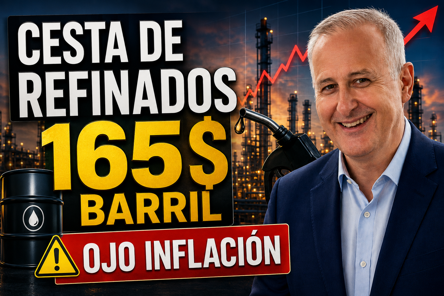 Cesta refinados 165$ barril casi el doble que el de petróleo. En video por Cárpatos 23-8-2026